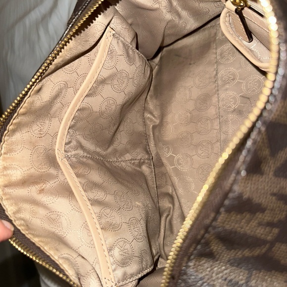 Michael Kors Grayson Monogram Satchel Brown Leather - Picture 11 of 13